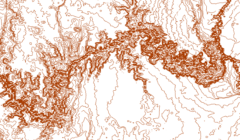 Grand Canyon topographic-style sample map from Topo Map Creator